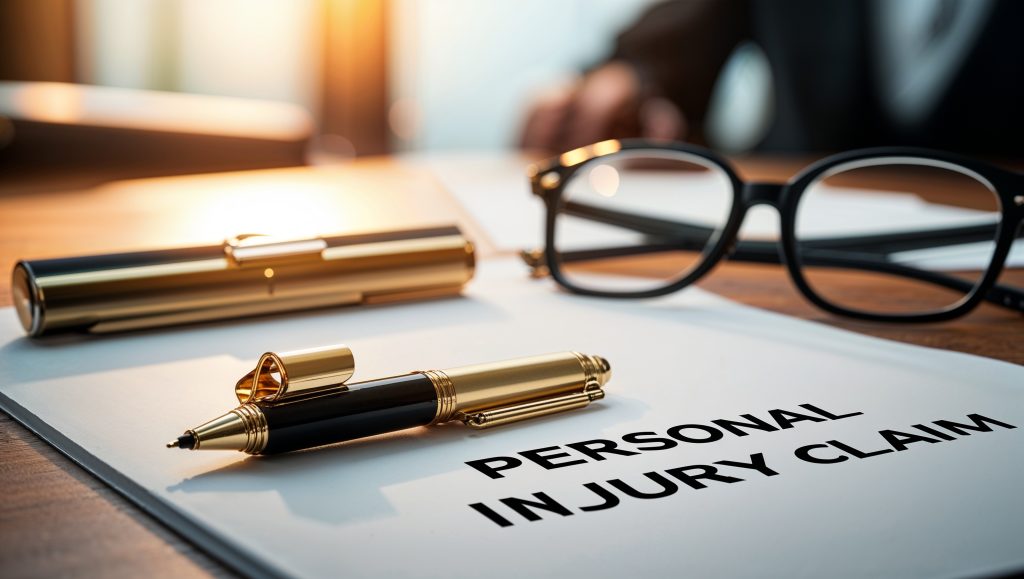 Personal injury form on desk